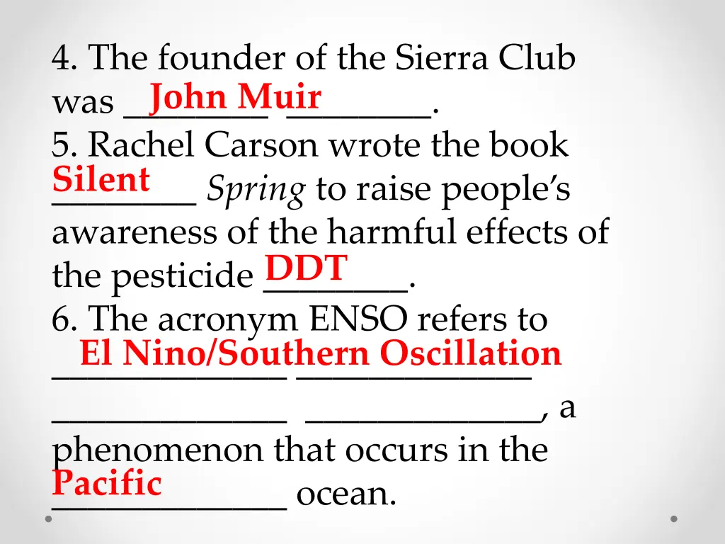 4 the founder of the sierra club was 5 rachel