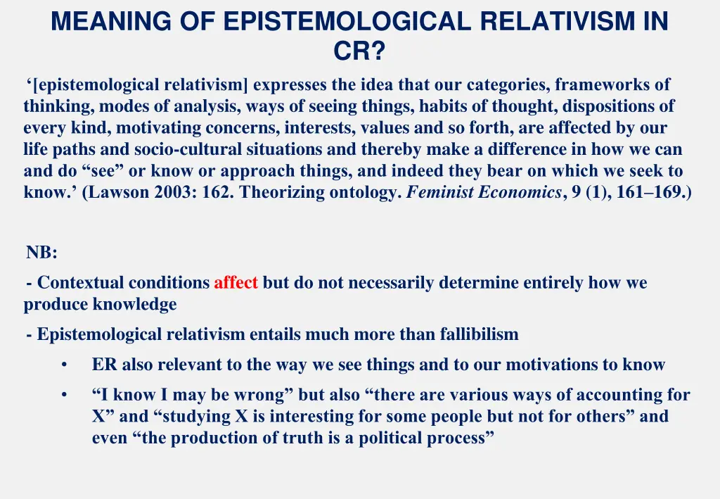 meaning of epistemological relativism 1