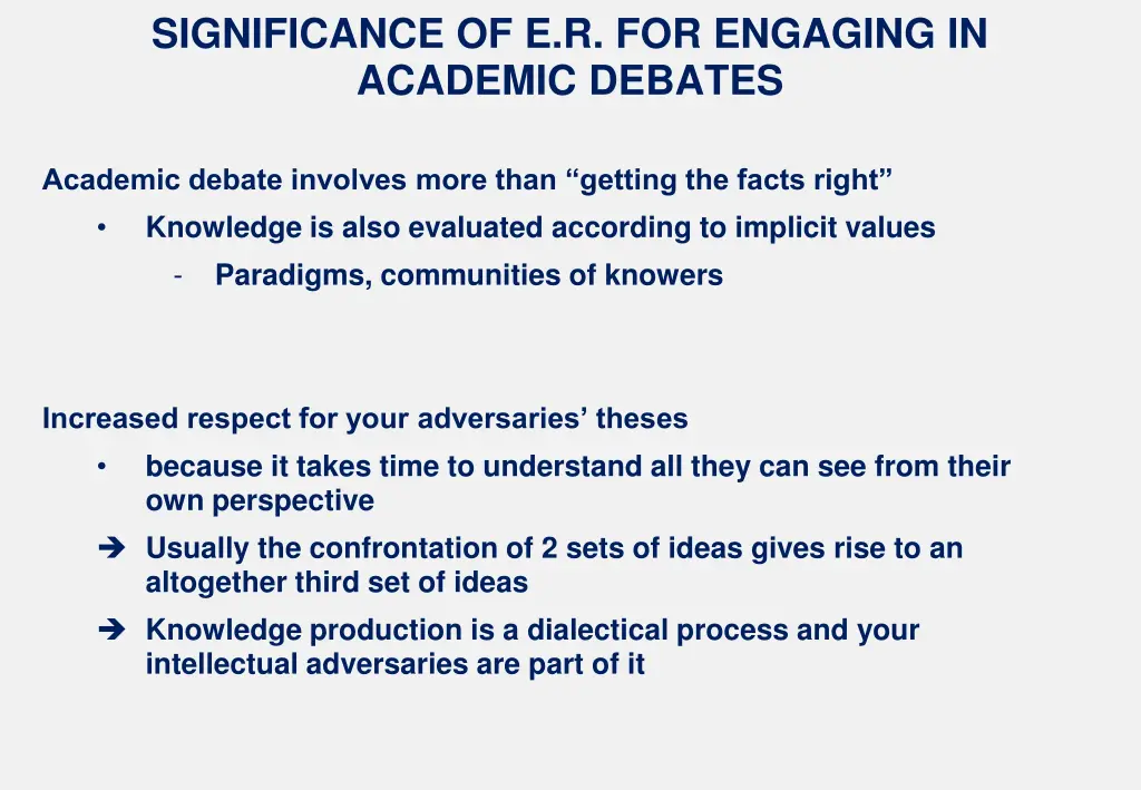 significance of e r for engaging in academic