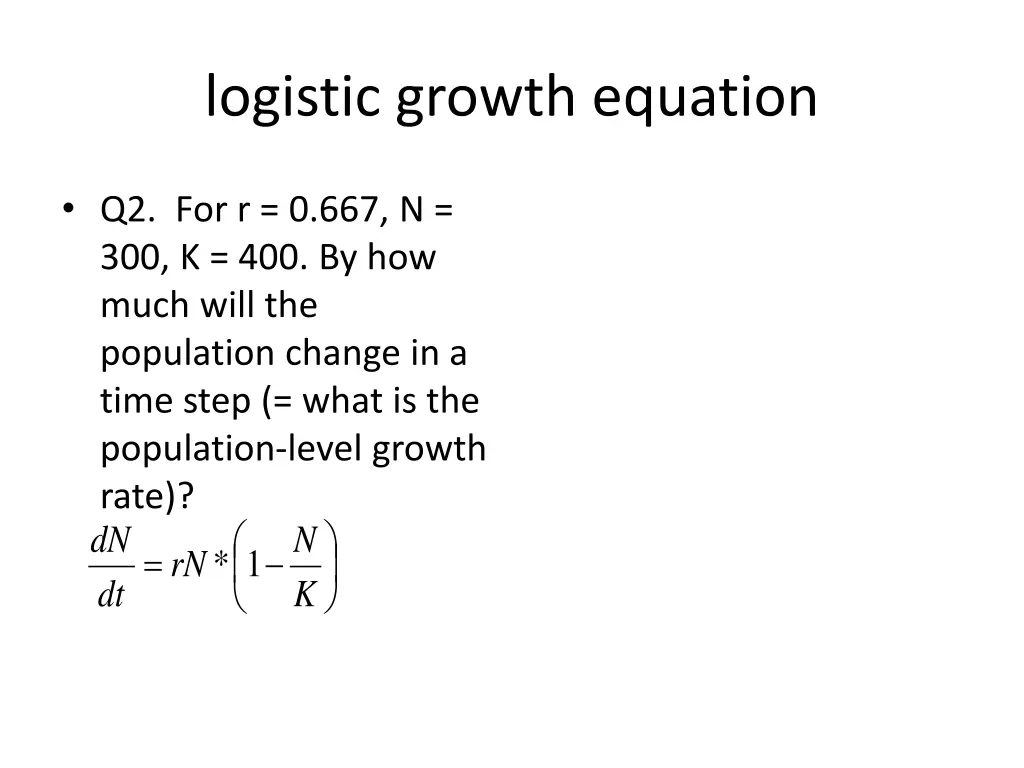 logistic growth equation