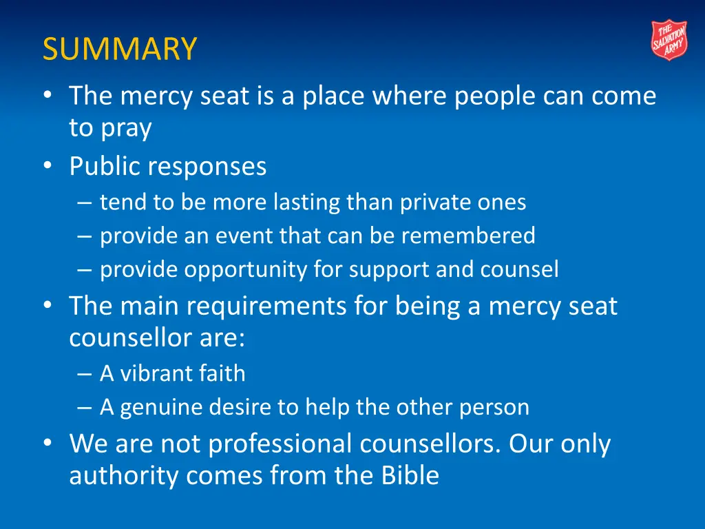 summary the mercy seat is a place where people