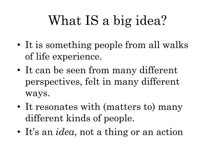 what is a big idea