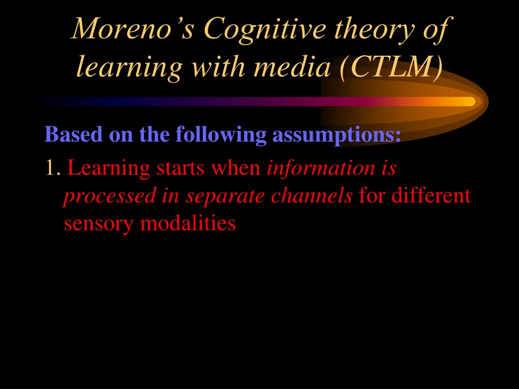 moreno s cognitive theory of learning with media 2