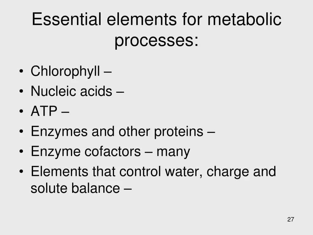 essential elements for metabolic processes 2