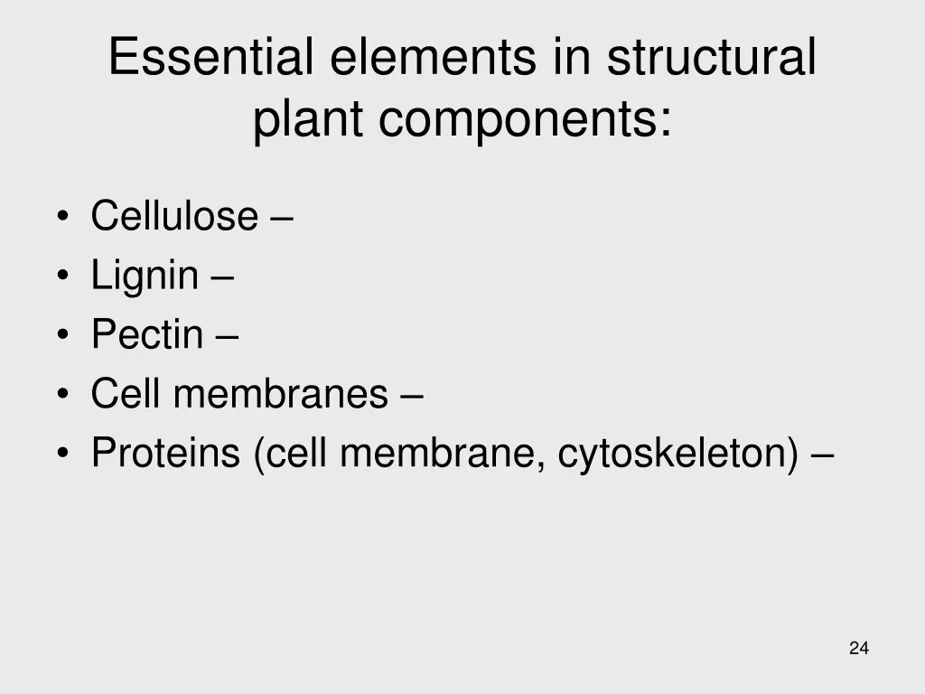 essential elements in structural plant components 2