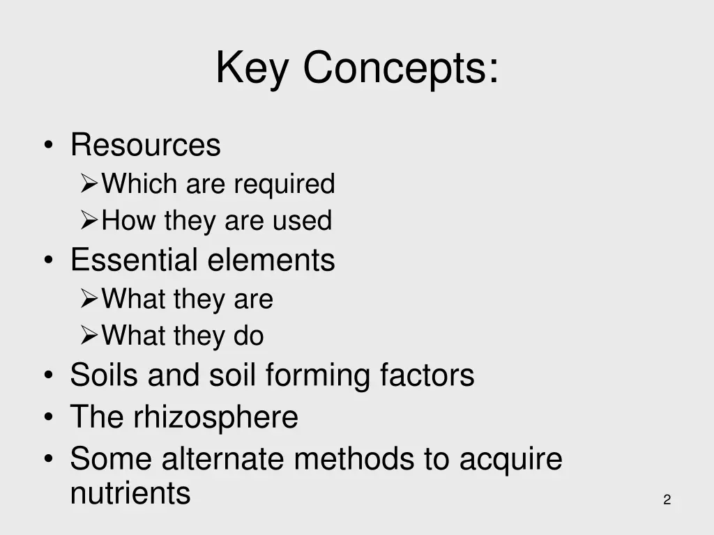 key concepts