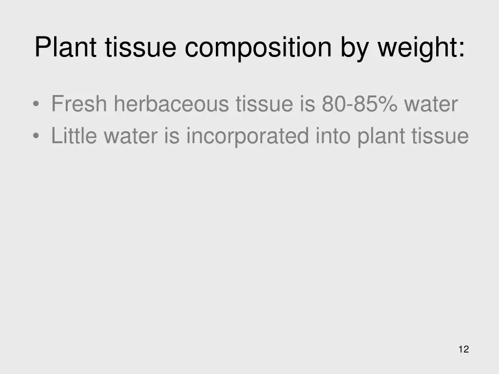 plant tissue composition by weight 3