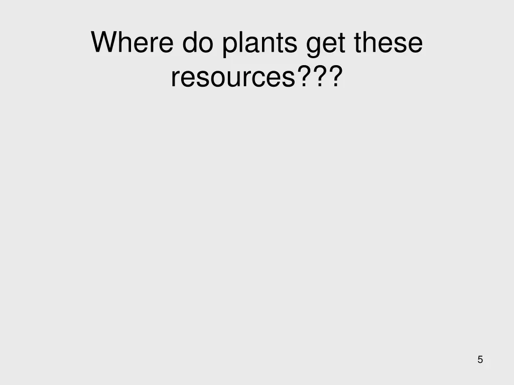 where do plants get these resources 1