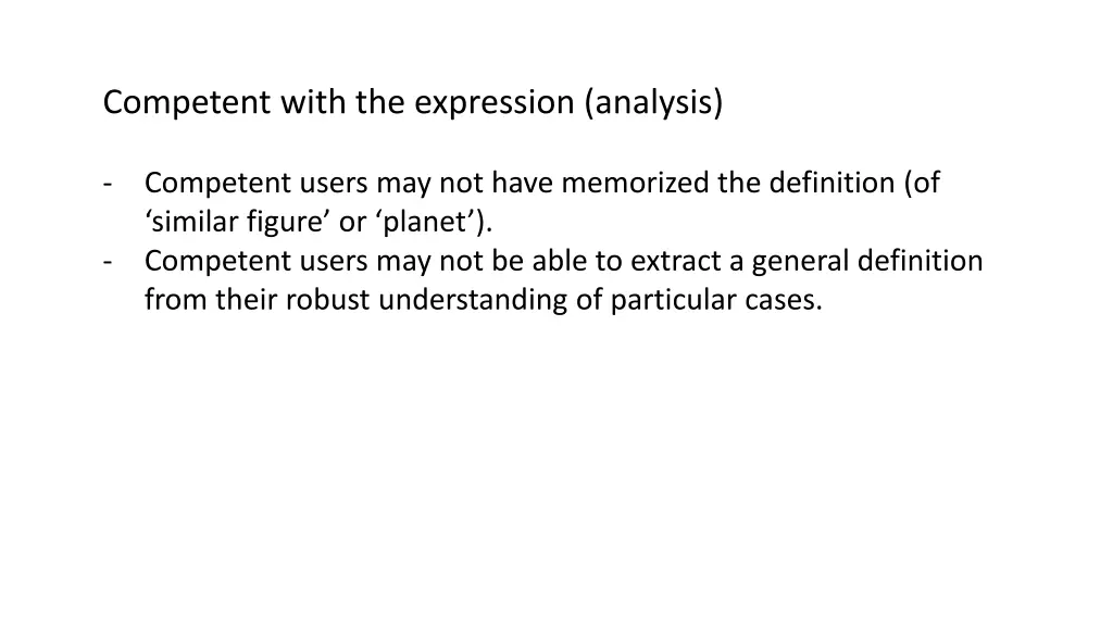 competent with the expression analysis