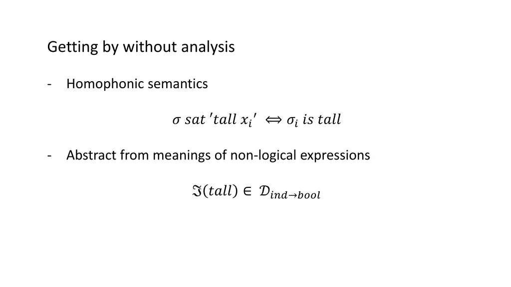 getting by without analysis