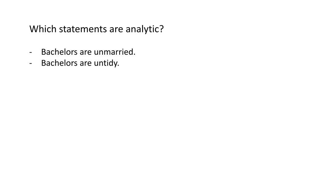 which statements are analytic 1