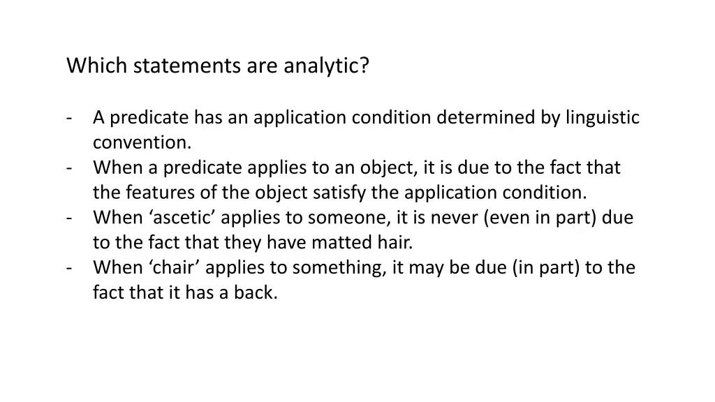 which statements are analytic 10