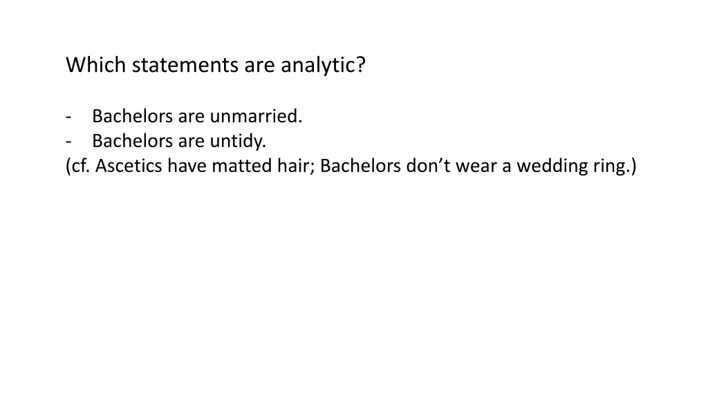 which statements are analytic 2