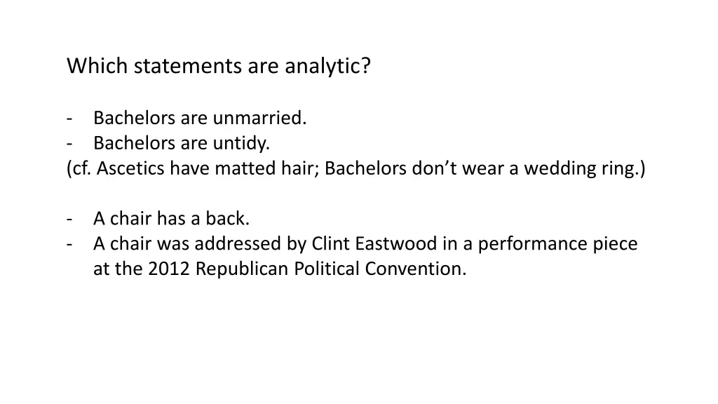 which statements are analytic 3