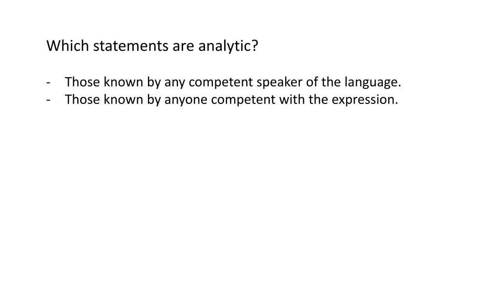 which statements are analytic 4