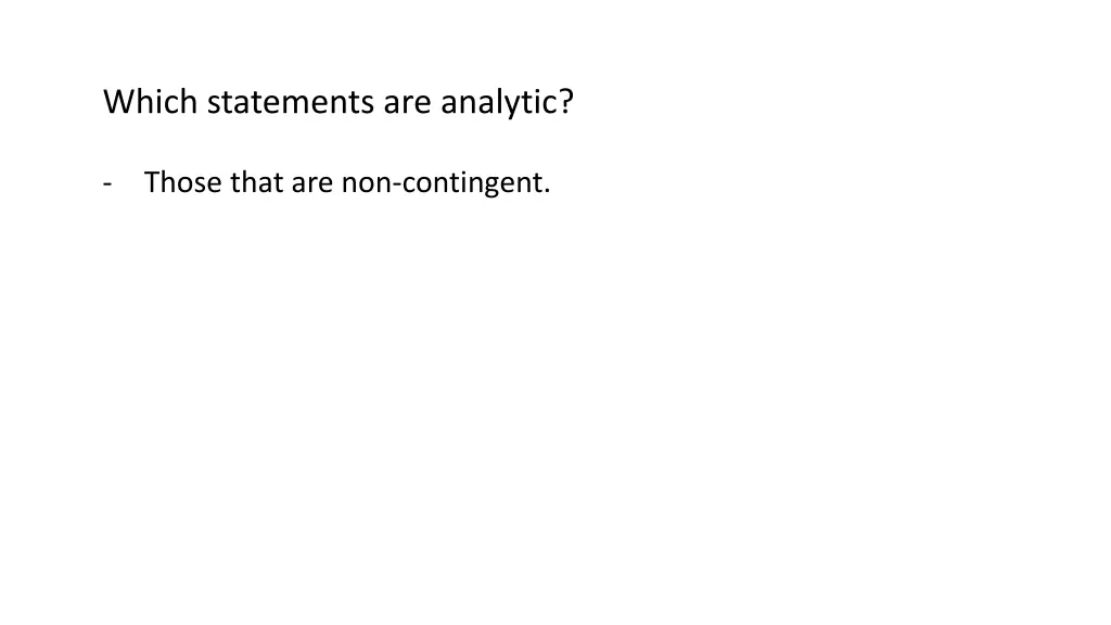 which statements are analytic 6