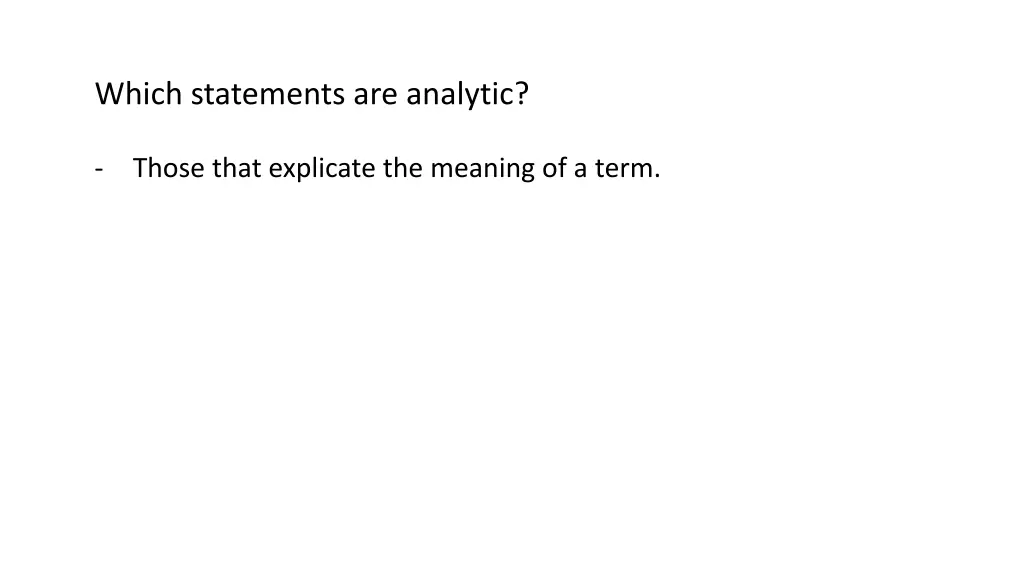 which statements are analytic 8