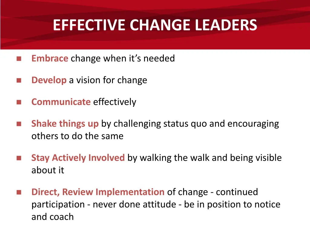 effective change leaders