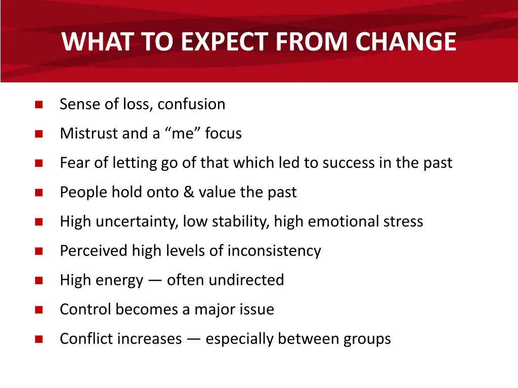 what to expect from change