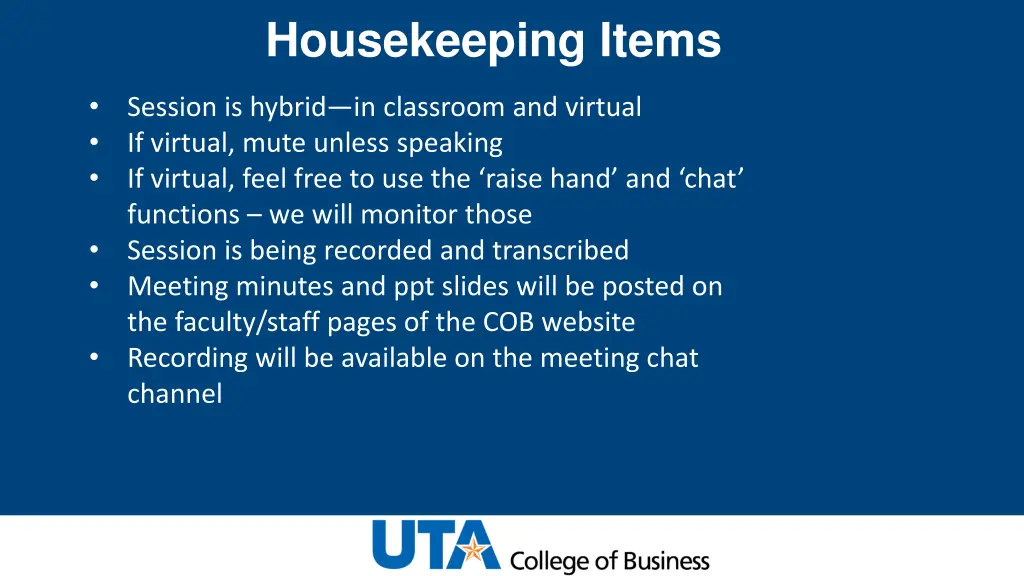 housekeeping items