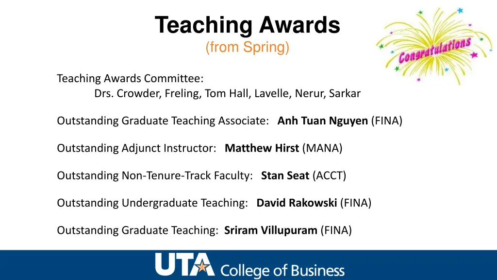 teaching awards from spring