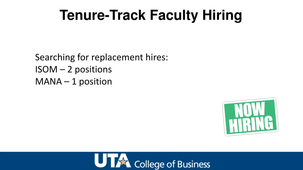 tenure track faculty hiring