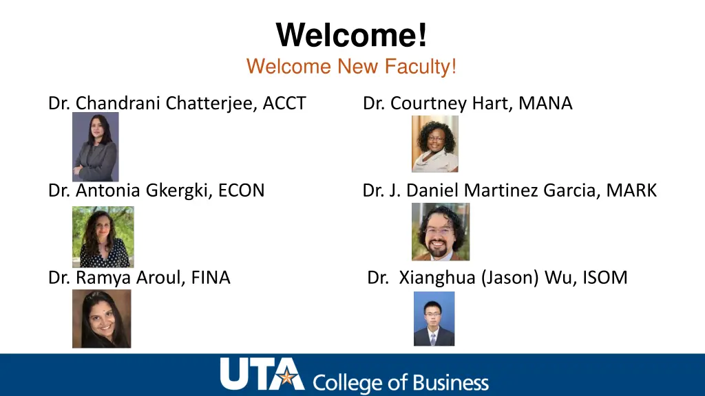 welcome welcome new faculty