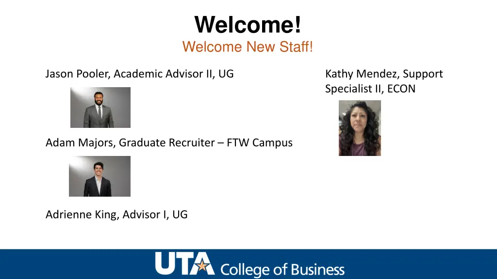 welcome welcome new staff