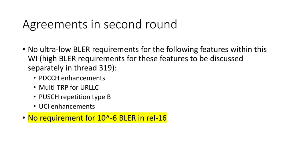 agreements in second round 2