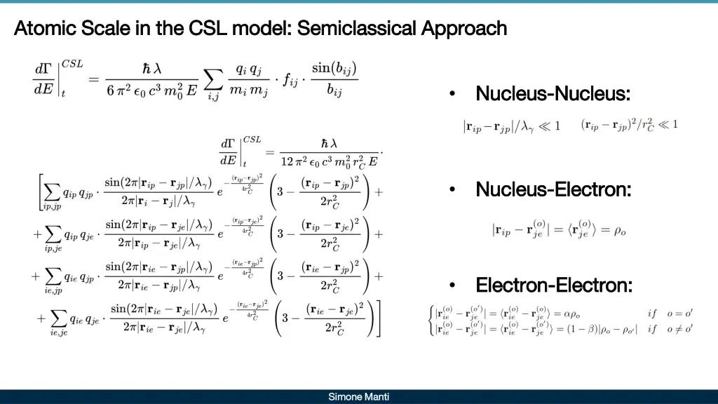 atomic scale in the csl model semiclassical