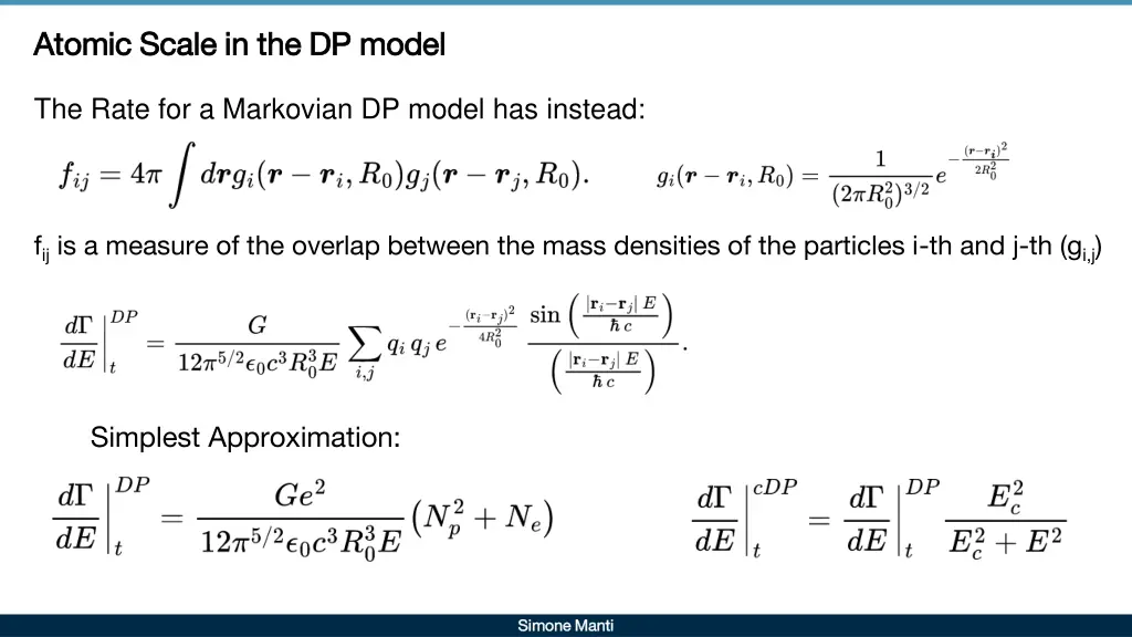 atomic scale in the dp model atomic scale