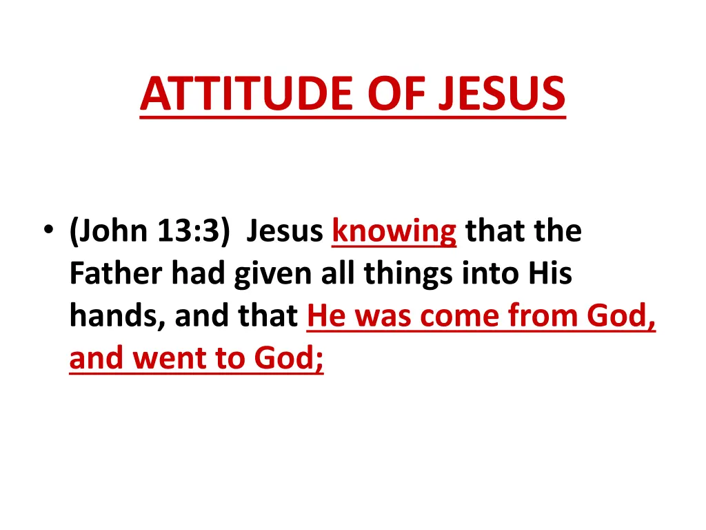 attitude of jesus