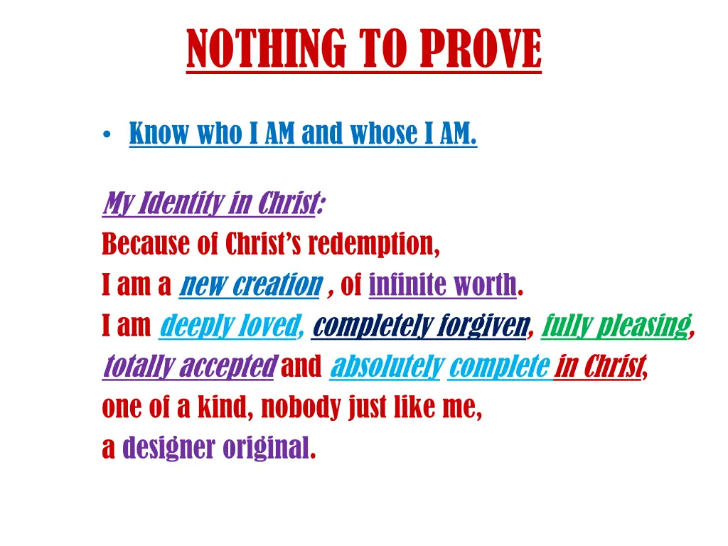 nothing to prove 1