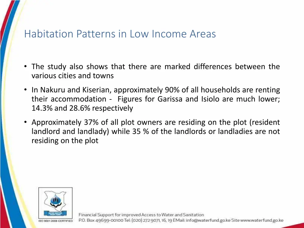 habitation patterns in low income areas 1