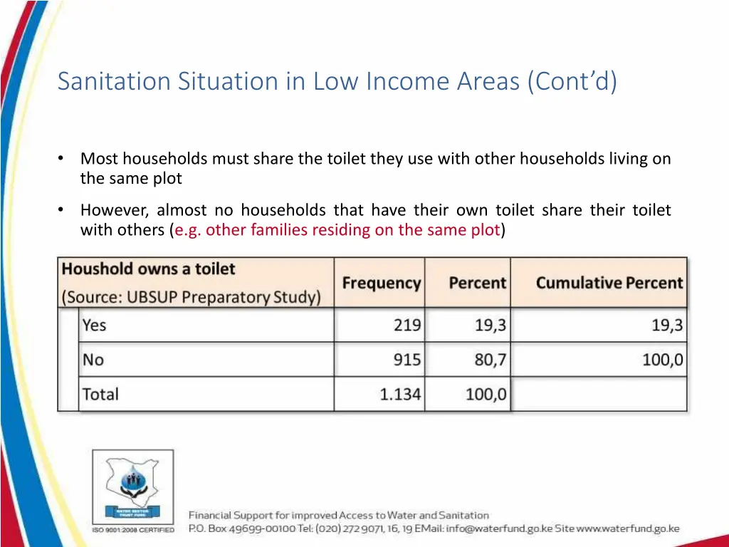 sanitation situation in low income areas cont d