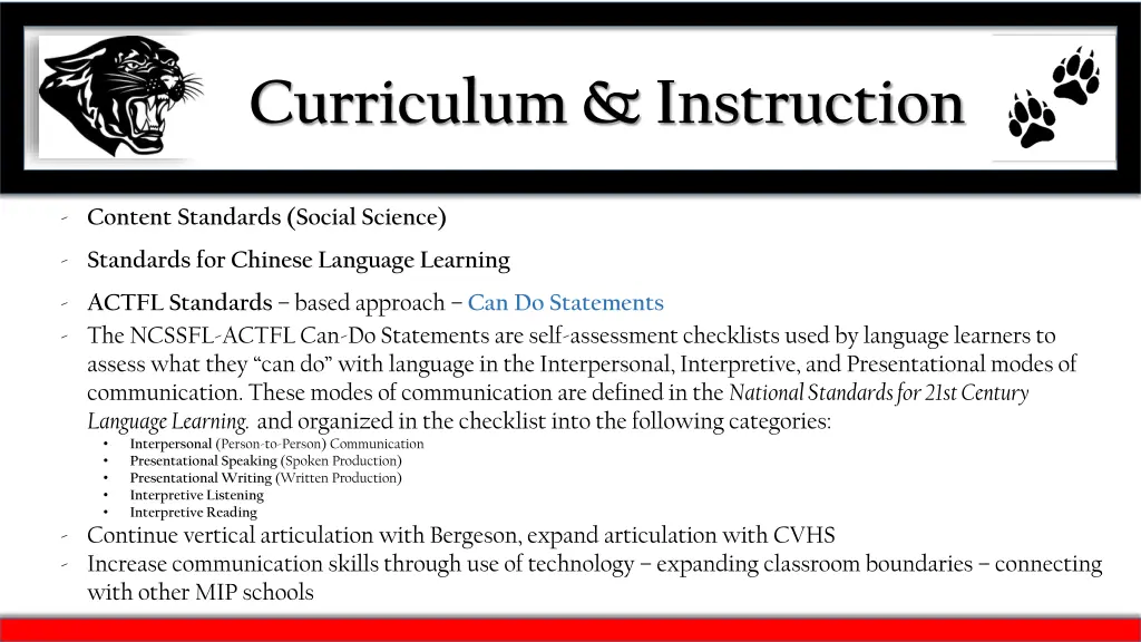 curriculum instruction