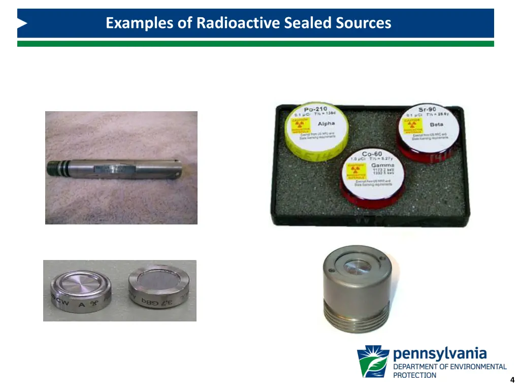 examples of radioactive sealed sources