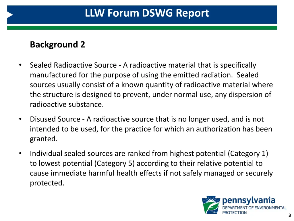 llw forum dswg report