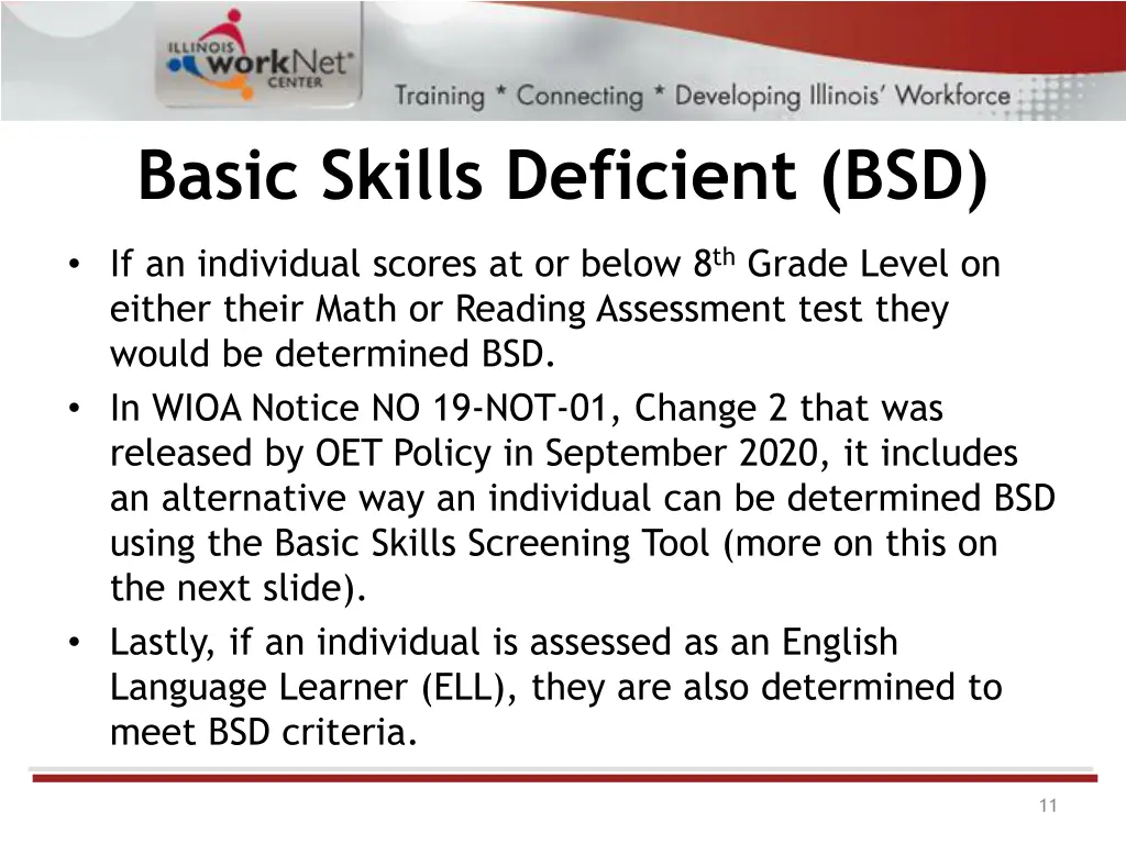 basic skills deficient bsd