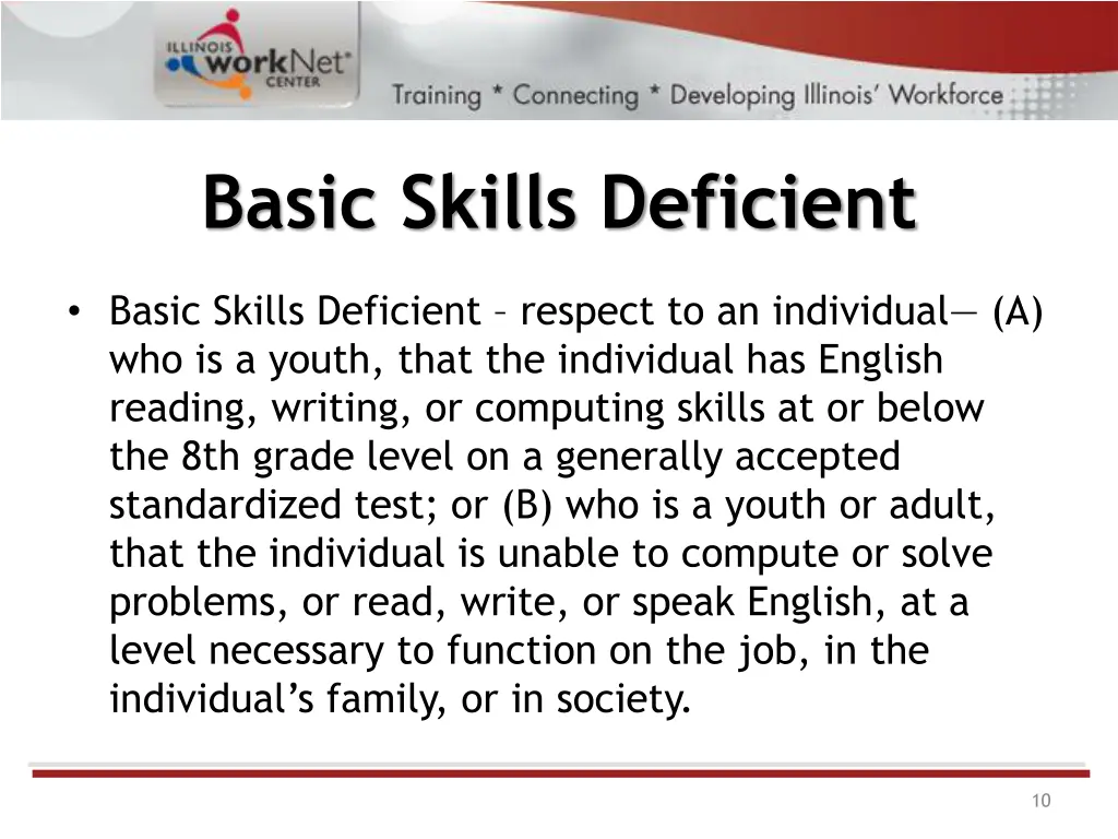 basic skills deficient