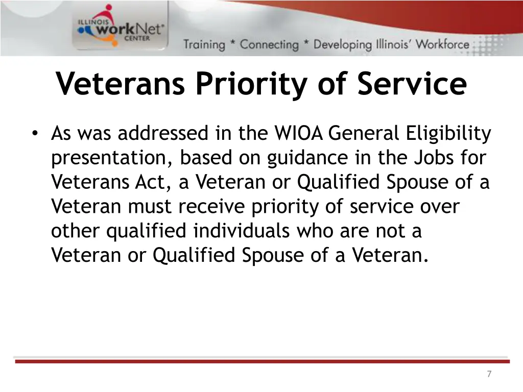 veterans priority of service