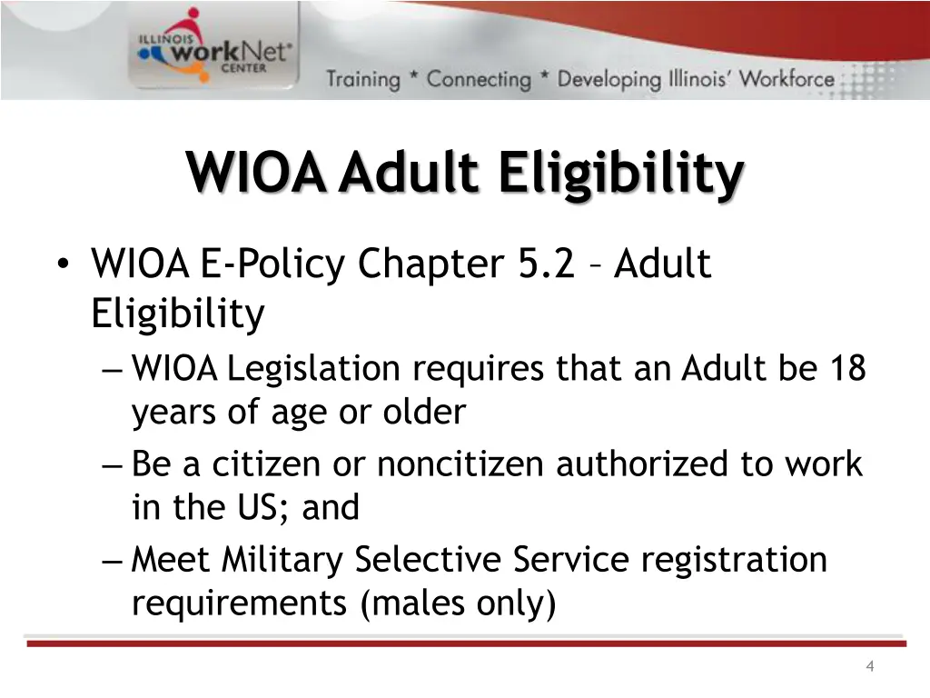 wioa adult eligibility