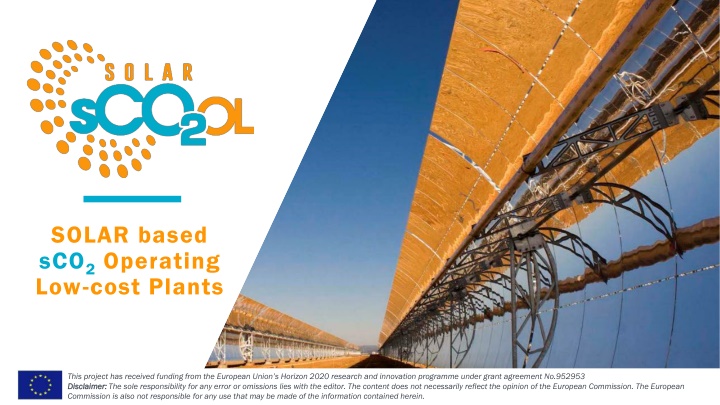 solar based sco 2 operating low cost plants