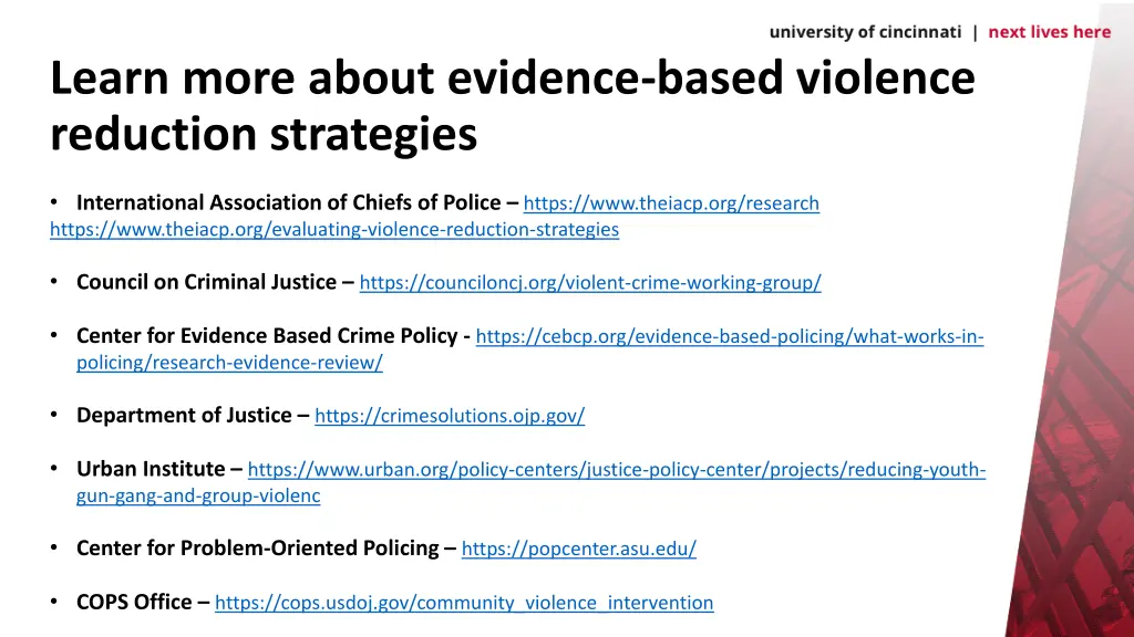 learn more about evidence based violence