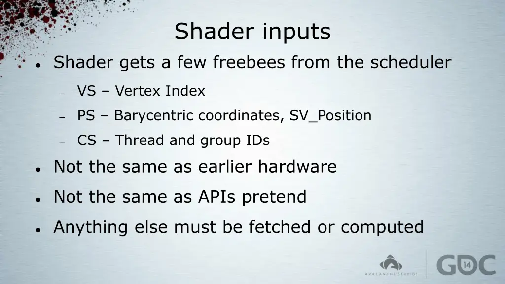 shader inputs