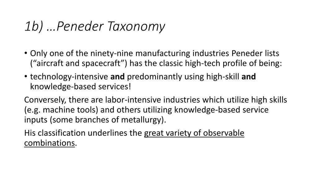 1b peneder taxonomy