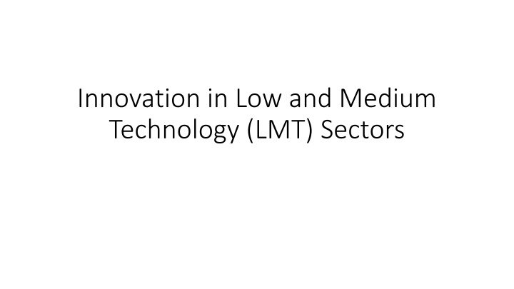 innovation in low and medium technology