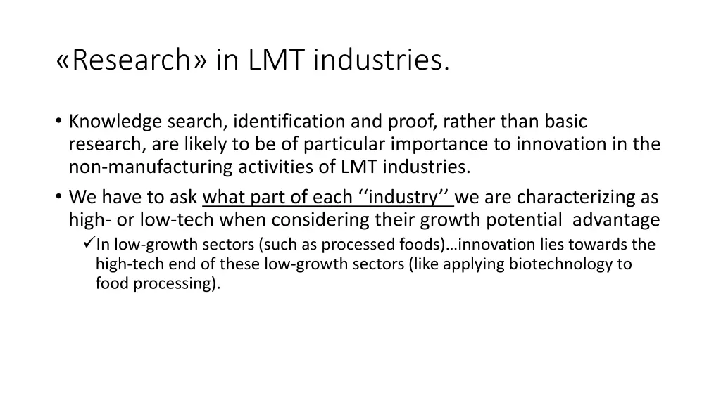 research in lmt industries