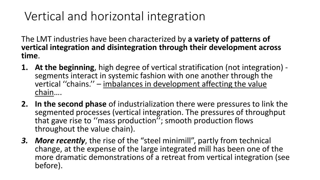 vertical and horizontal integration