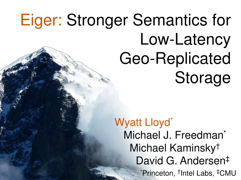 eiger stronger semantics for 1